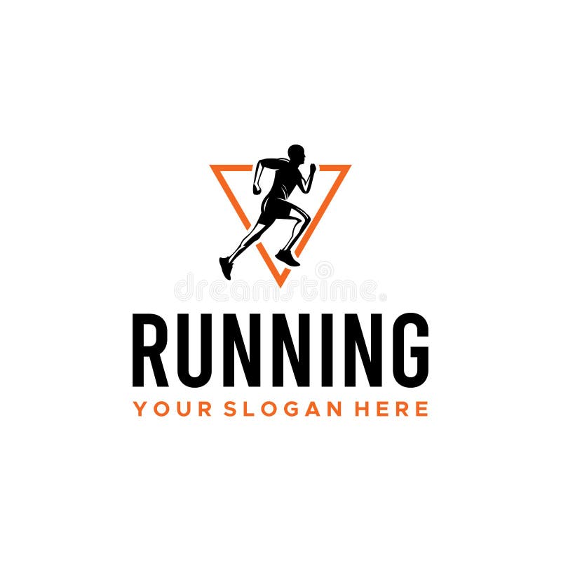 Minimalist RUNNING People Triangle Logo Design Stock Vector ...