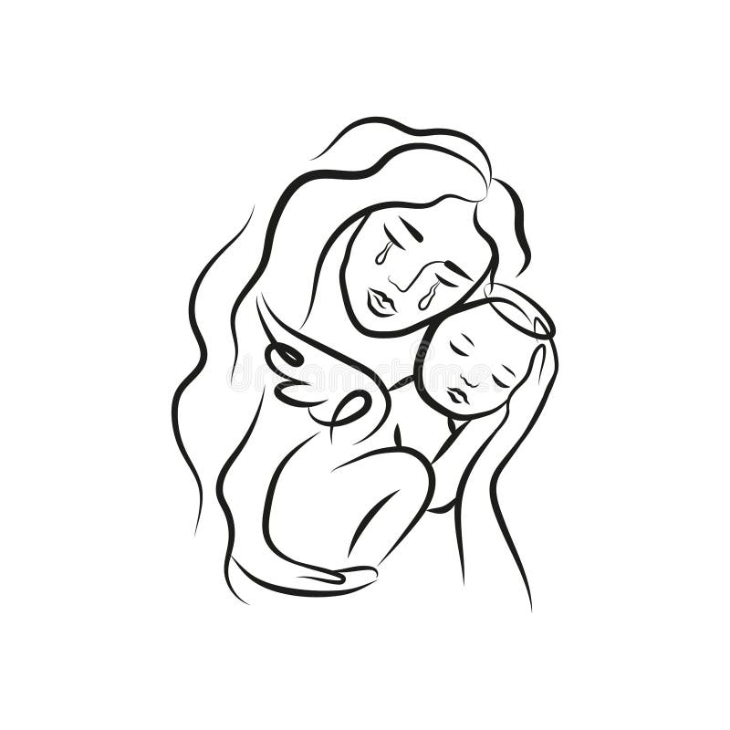 Premium Vector  Sketch of mother holding hand of child