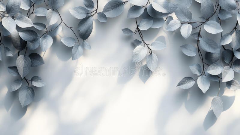 Frunze de argint minimaliste pe perete generativ vector illustration