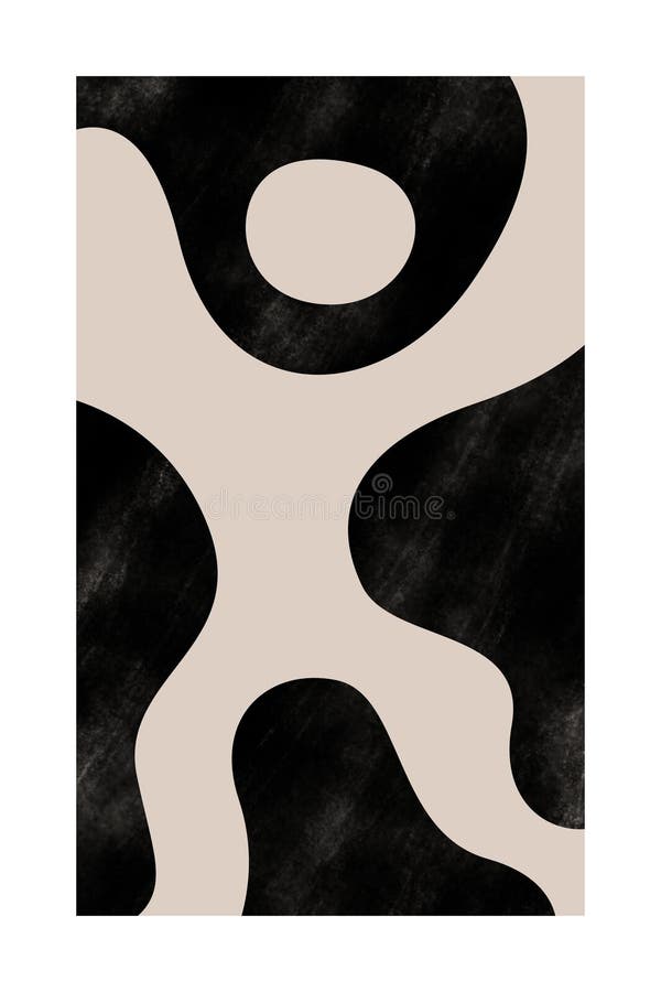 Minimalist Simple Abstract Neutral Wall Art Stock Vector Illustration