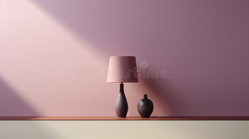 Minimalist Simple Mauve Art Belgian Dubbel Lamp Shape Design stock illustration