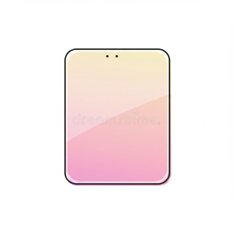 A minimalist smartphone design features a rectangular frame with rounded co vector illustration