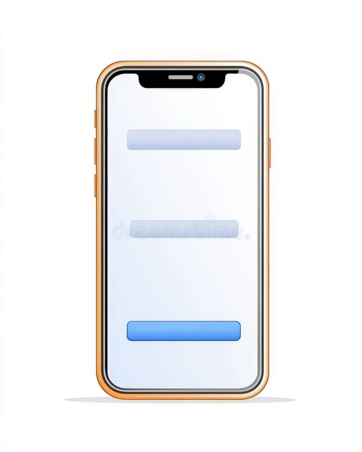 Minimalist smartphone interface blank text boxes depicting simplicity in mobile communication design user interface technology stock illustration