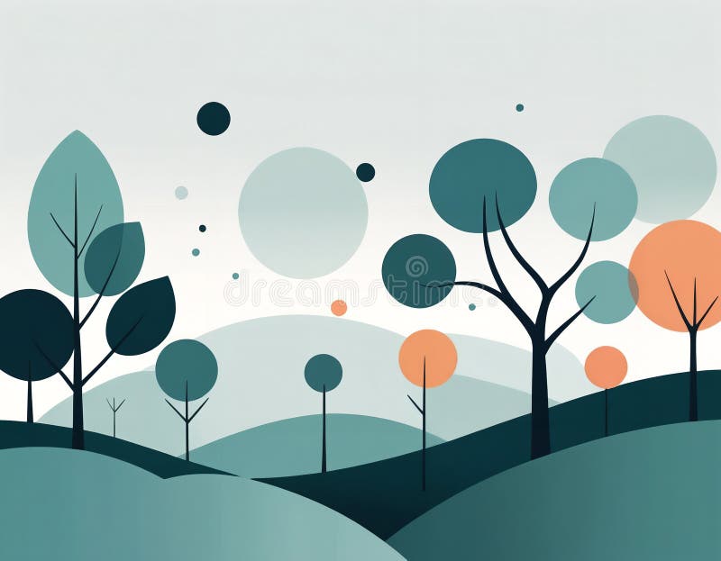 Minimalist stylized abstract nature background with empty space for custom message or product display stock illustration