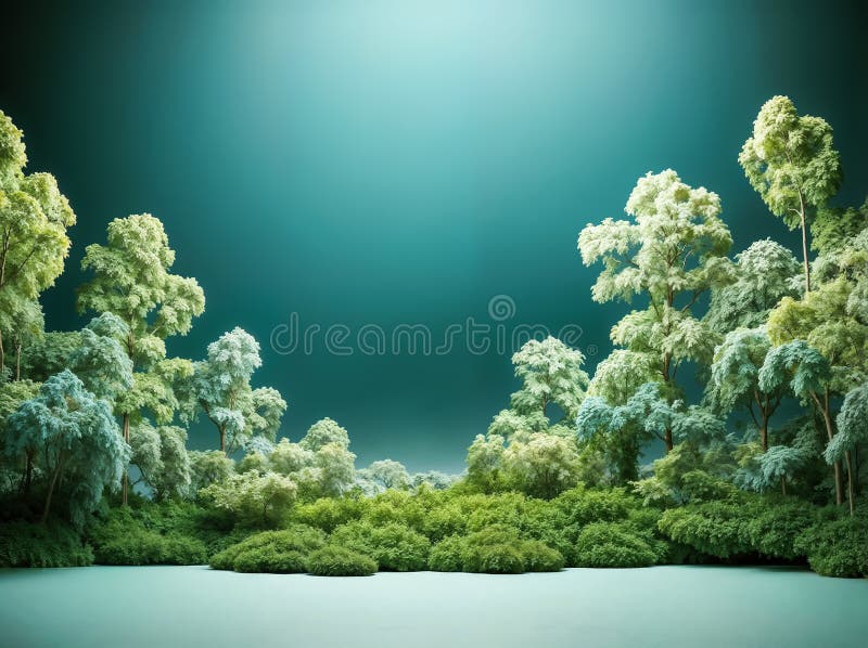 Minimalist stylized abstract nature background with empty space for custom message or product display stock illustration