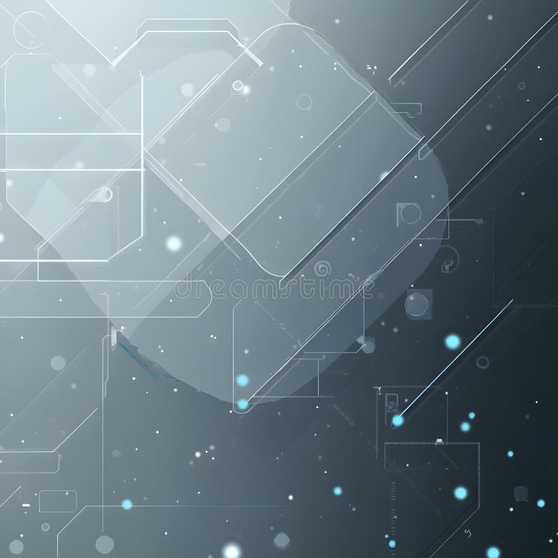 Minimalist Tech Background with Layered Transparent Shapes stock illustration