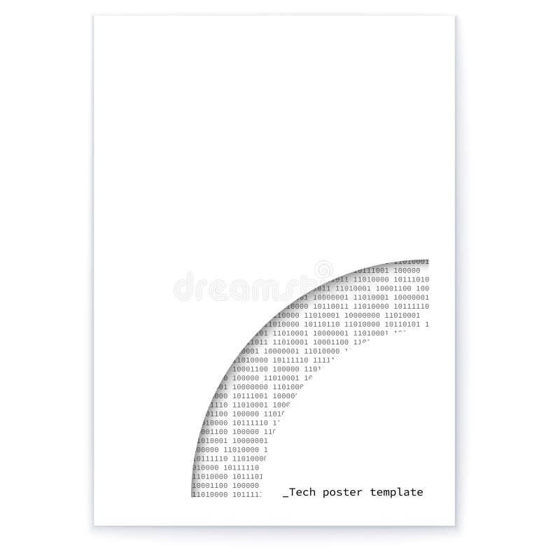 Minimalist Tech Poster. Abstract Cybersecurity Art. Carving style. royalty free illustration