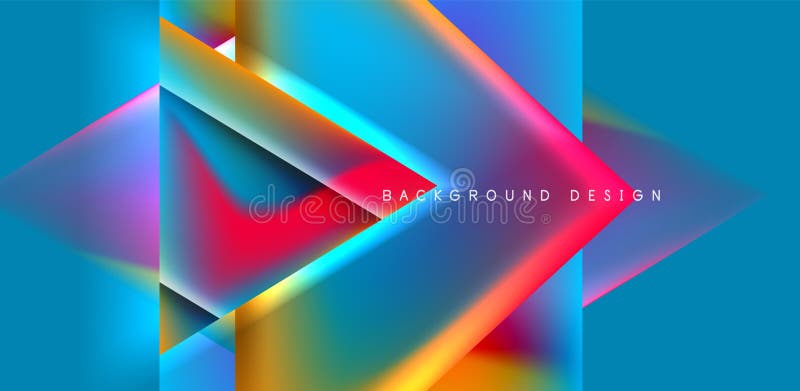 Minimalist vector abstract background design. Futuristic triangle vector abstract background with colorful fluid gradients