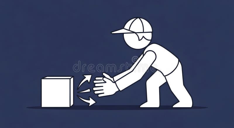 Delivery Person Handling Package Illustration vector illustration
