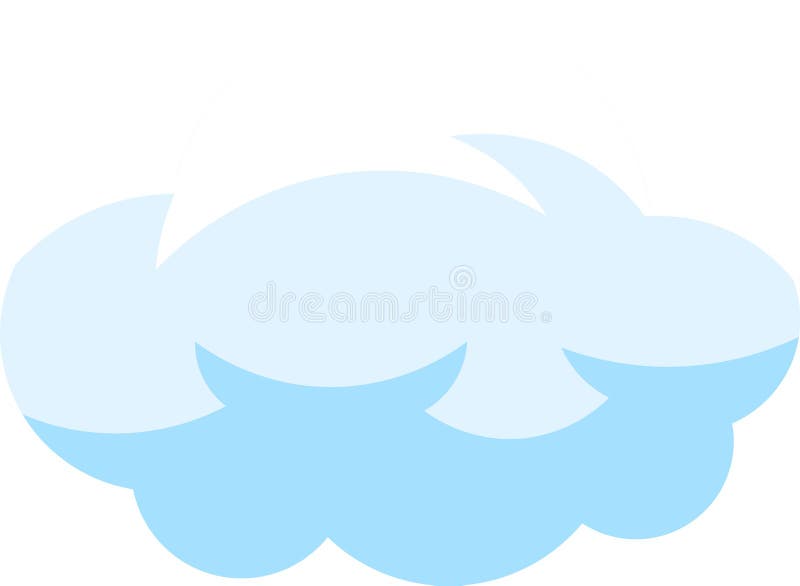Minimalist vector illustration of a light blue cloud floating in a clear sky, simple icon representing good weather vector illustration