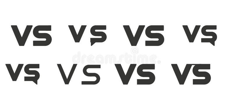 Minimalist Versus Logo Icons for Graphic Design and Comparison Presentations. Silhouette vector design illustration. Logo comparison vectors