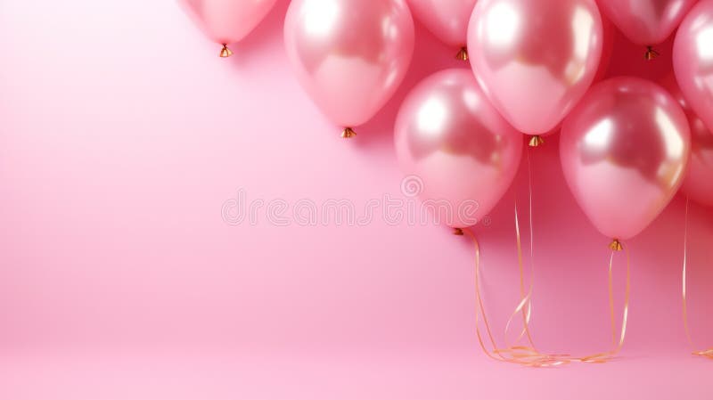 Minimalist Wallpaper, Balloons, Large Copyspace Area, Pastel Pink