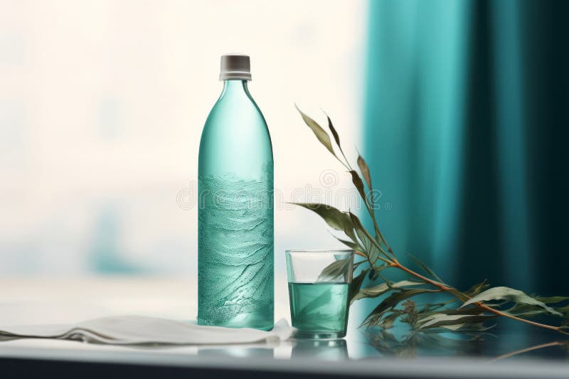 Free Minimal Glass Water Bottle (PSD)
