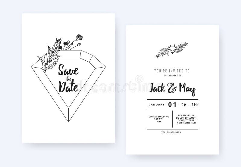 Hand Drawn Floral Wedding Invitation Card Stock Illustration - Download  Image Now - Abstract, Anniversary, Art - iStock