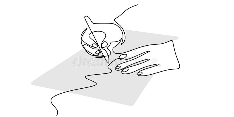 Minimalista Rysowanie Ręczne Jednej Linii. Notatka o wydajności pióra papieru wektorowa ilustracji