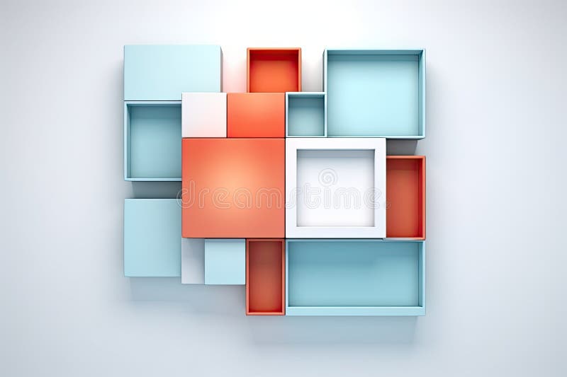 Minimalistic abstract background with intersecting rectangles, symbolizing harmony and unity stock illustration