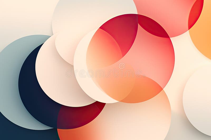 Minimalistic abstract background with overlapping circles, conveying harmony and unity stock illustration