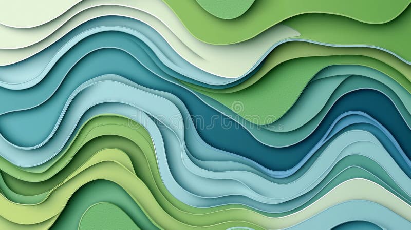 Minimalistic abstract earth day themed background with green and blue wave patterns. concept of environmental awareness stock photos