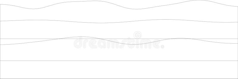 Minimalistic abstract line art with wavy patterns and horizontal divisions stock illustration
