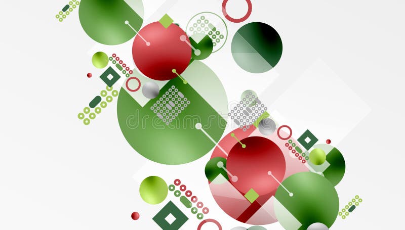 Minimalistic abstract vector design, layered geometric shapes circles, squares royalty free illustration