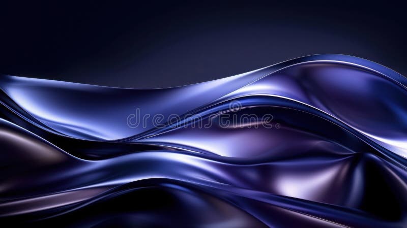 Minimalistic abstraction. Geometry abstract wavy background. Dark deep blue purple colors stock illustration