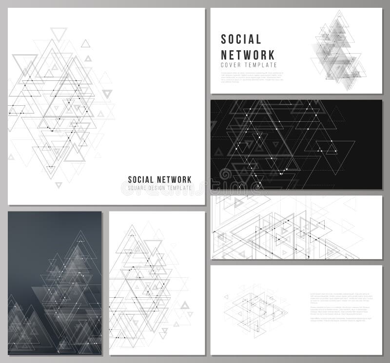 Minimalistic abstrakcjonistyczni editable wektorowi układy nowożytni ogólnospołeczni sieci mockups w popularnych formatach poligo ilustracji Minimalistic abstrakcjonistyczni editable wektorowi układy nowożytni ogólnospołeczni sieci mockups w popularnych formatach poligo ilustracji