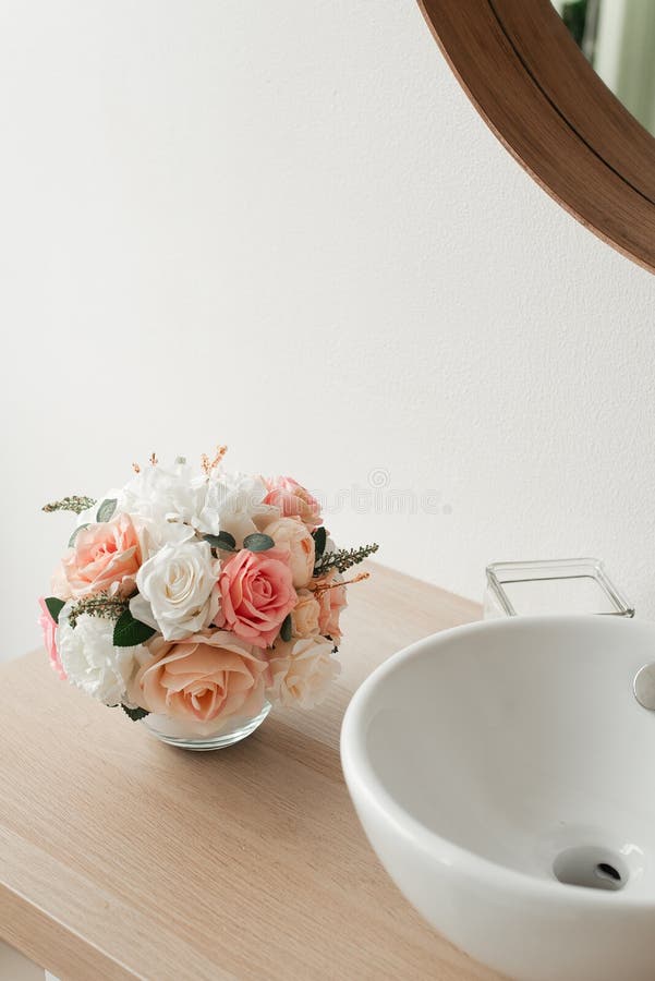 Minimalistic Bathroom Decor. Minimalism Style in Renovation Stock Image