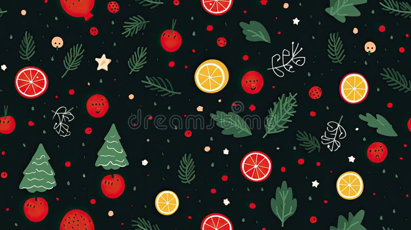 Minimalistic Christmas Elements Drawings Emphasizing Simple yet