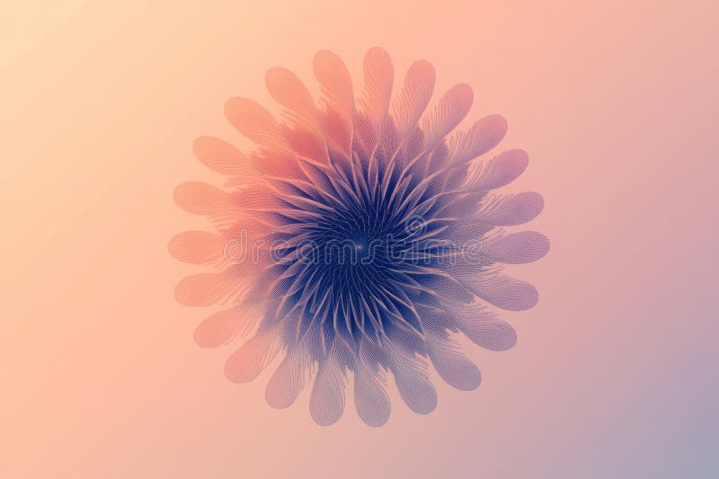 Graphical representation of a minimalistic virus design with intricate patterns in soft colors. Generative AI stock photos
