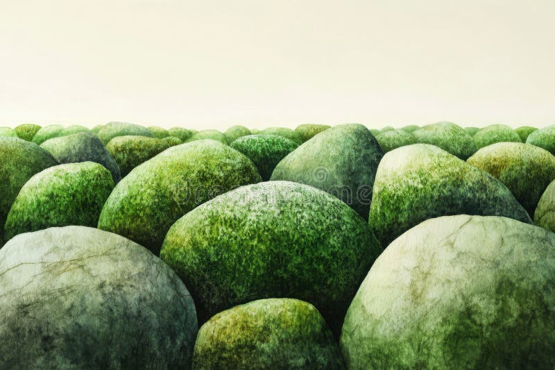Minimalistic green moss landscape with natural texture and organic pattern royalty free stock photos
