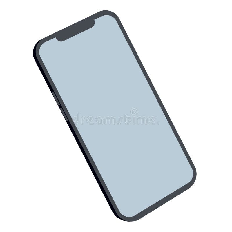 Minimalistic Illustration of Cell Phone. Smartphone Side View. Mockup