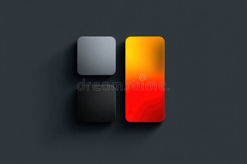 Minimalistic interface icons with a sleek modern design in contrasting tones stock photo