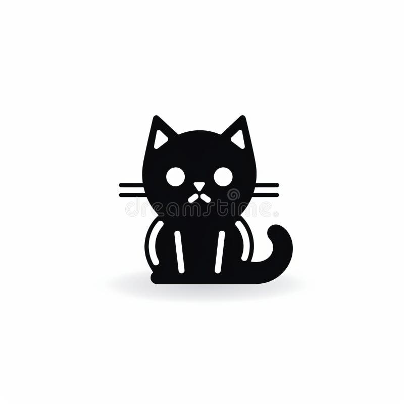 Simple Cartoon Cat Icon On Black  Cat icon, Simple cartoon, Black cat  aesthetic