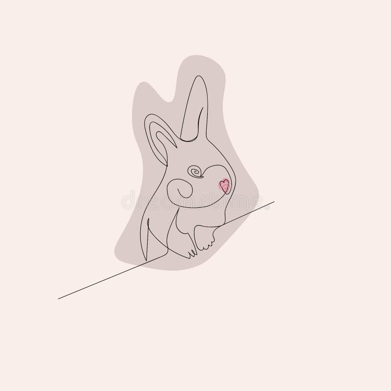 Minimalistic rabbit vector illustration. Rabbit in scandinavian style. Chinese new year 2023 of the rabbit stock illustration