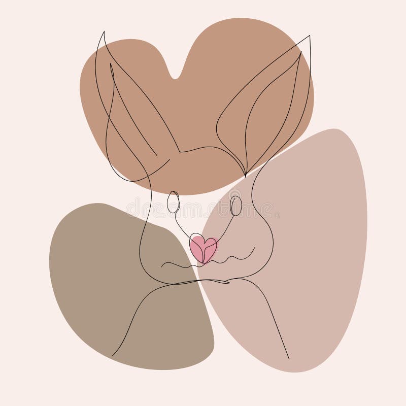 Minimalistic rabbit vector illustration. Rabbit in scandinavian style. Chinese new year 2023 of the rabbit royalty free illustration