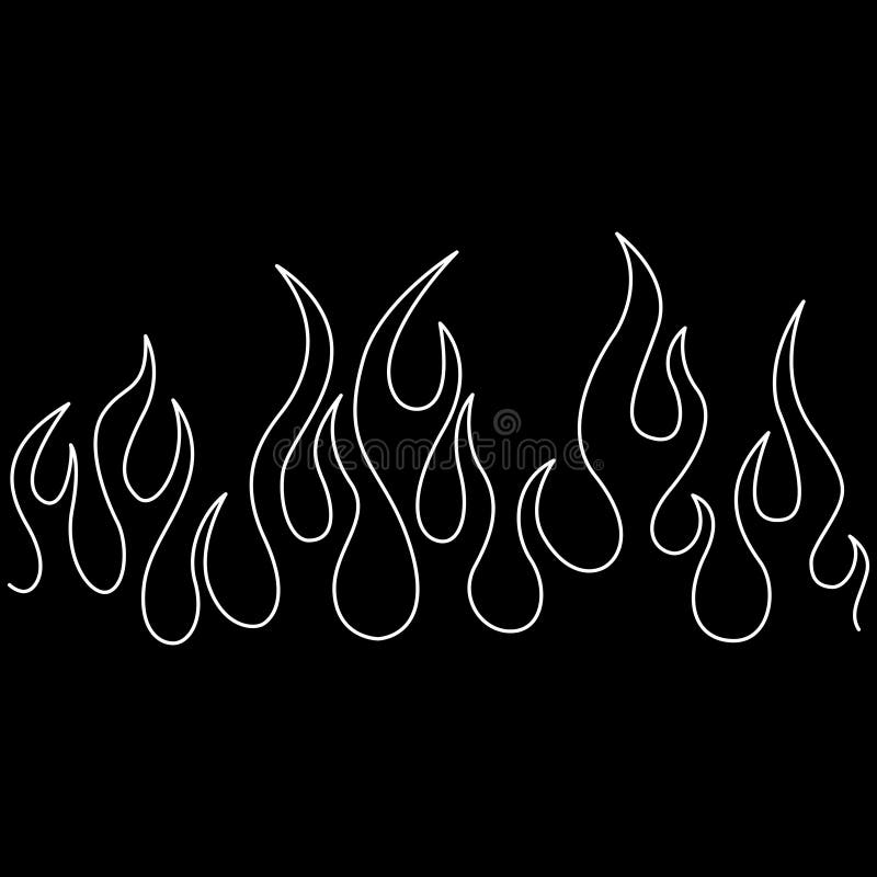 Minimalistic Silhouette of Flame. Fire Vector Illustration. Black and