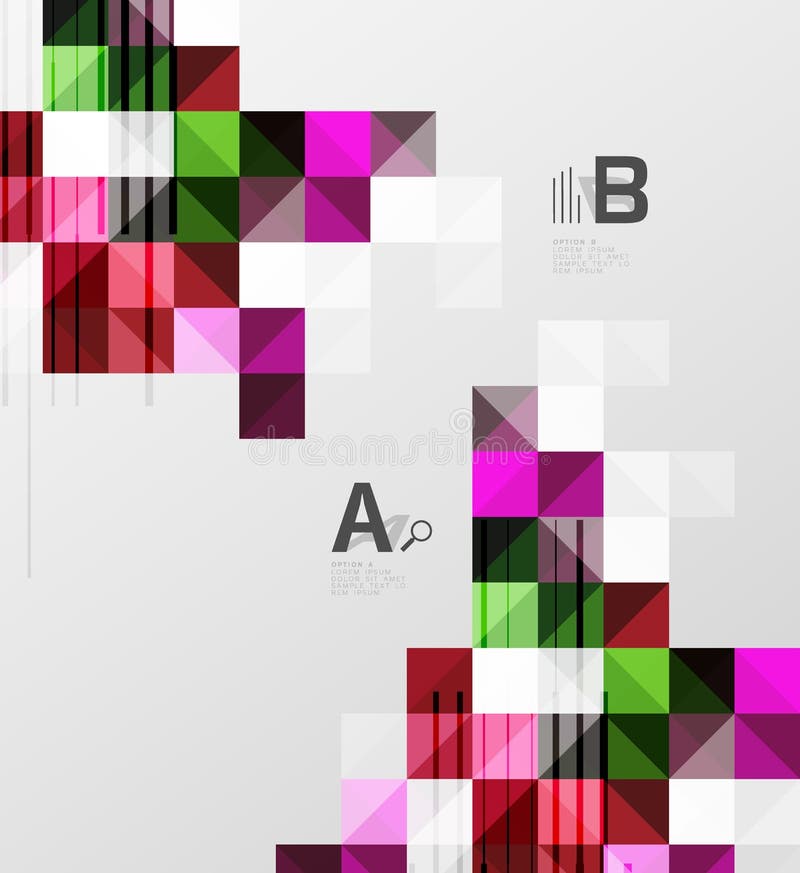Minimalistic square shapes abstract background. Vector template background for print workflow layout, diagram, number options or web design banner