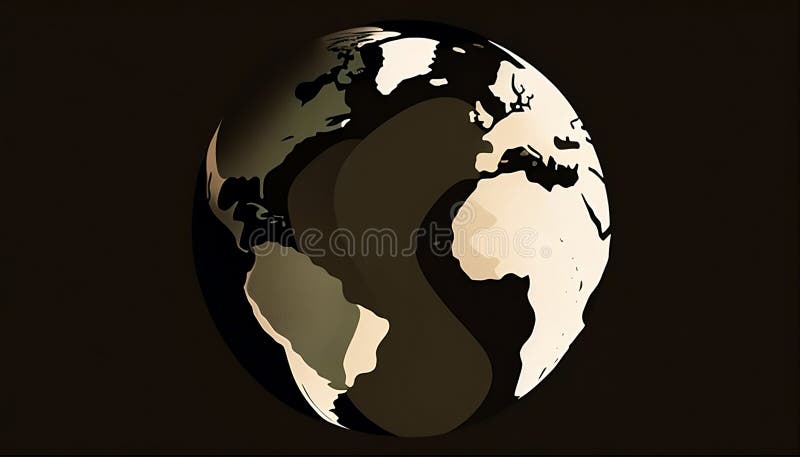 Minimalistic Vector Earth - A Modern and Sleek Design, Made with Generative AI royalty free illustration