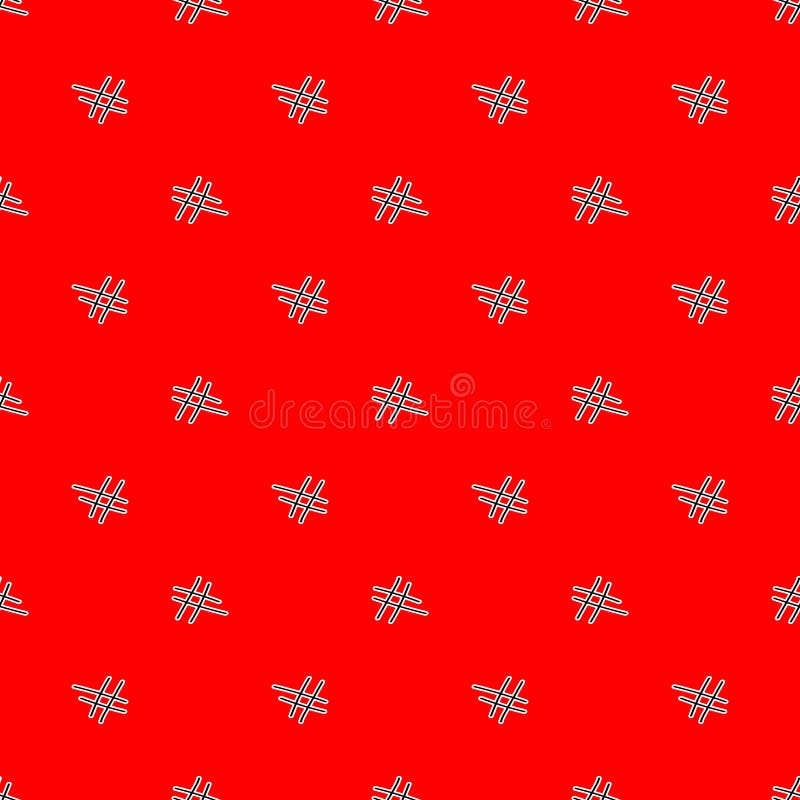 Seamless pattern with lines on red background. Minimalistic vector illustration abstract seamless doodle pattern with crossed black lines depicted chaotically on bright red background