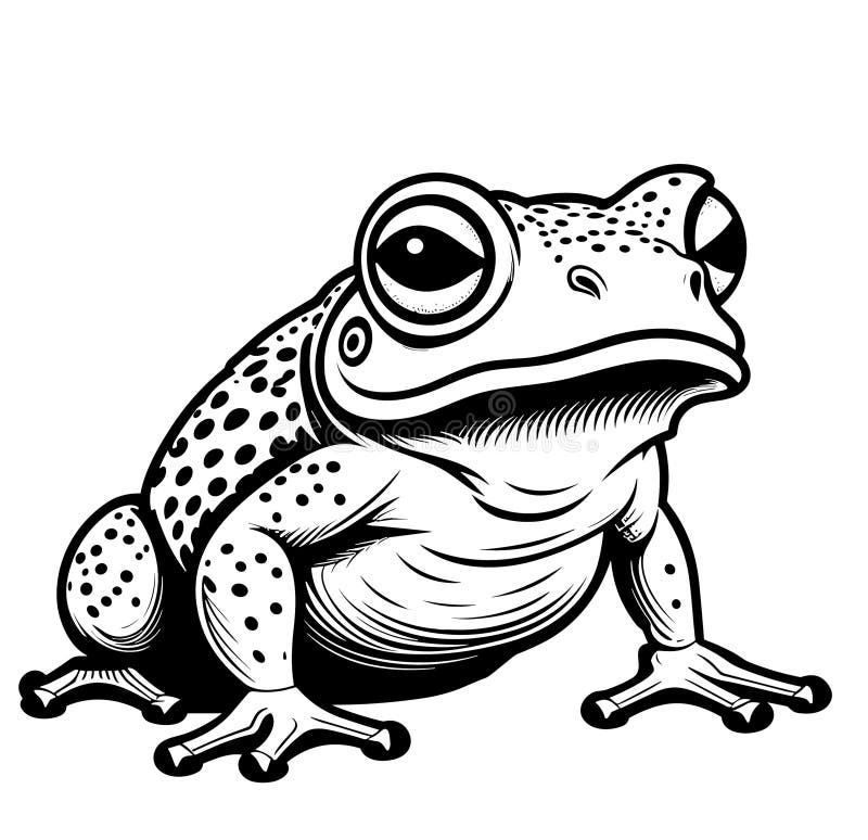 toad black and white clipart