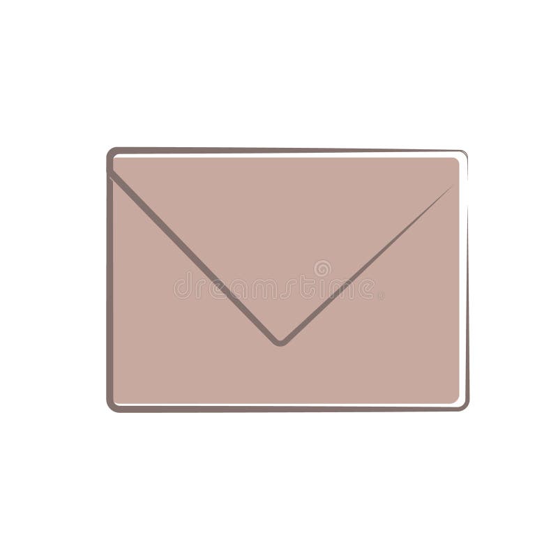 Minimalistischer brauner Umschlag mit Klappe in weißem Hintergrund vektor abbildung