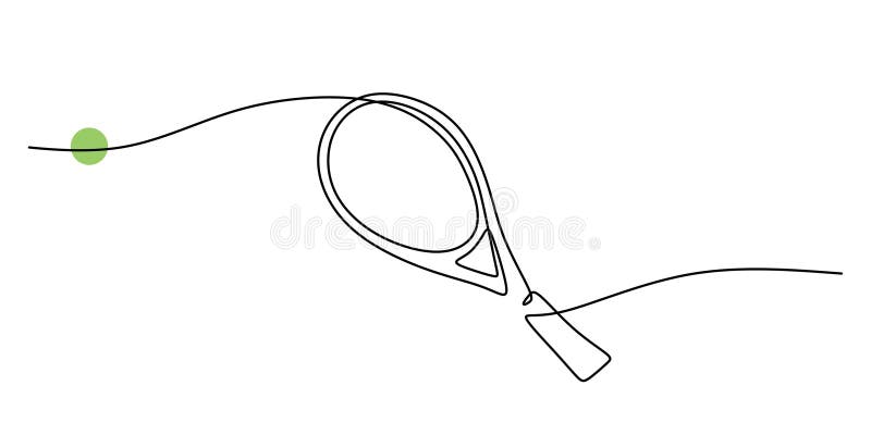 Minimalistischer Tennisset für eine Linie. Sportgerät Vector Graphic stock abbildung