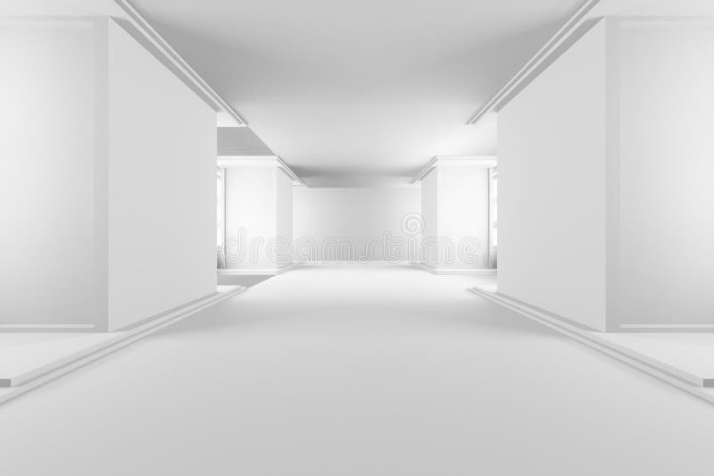 Minimalistisches Design der weißen Korridore lizenzfreie abbildung