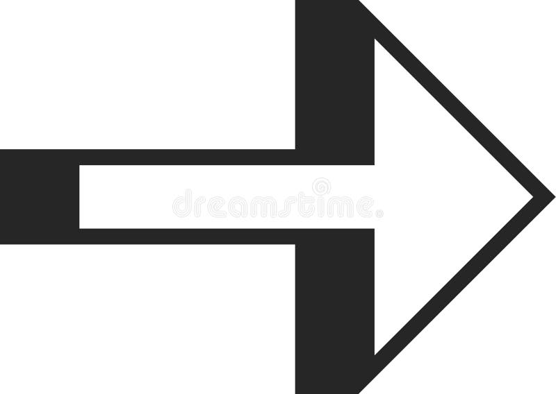 Minimalistisches Rechtspfeilsymbol mit dicken schwarzen Rändern, perfekt um Richtung oder Fortschritt in einem sauberen, modernen vektor abbildung