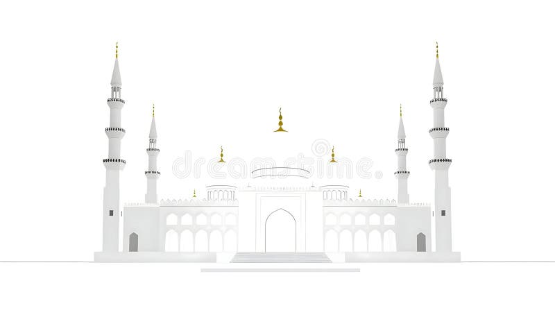 Minimalistisches weißes Moschee, das mit ai erzeugt wurde vektor abbildung