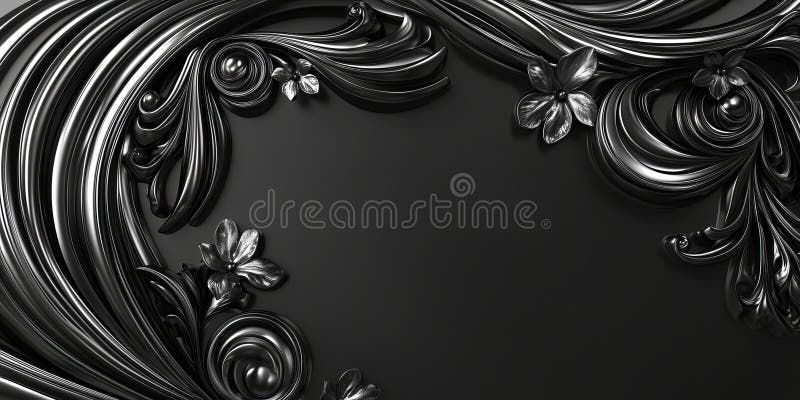 Minimalistisk 3d-ram med flormotiv på halvmånscentrum vektor illustrationer
