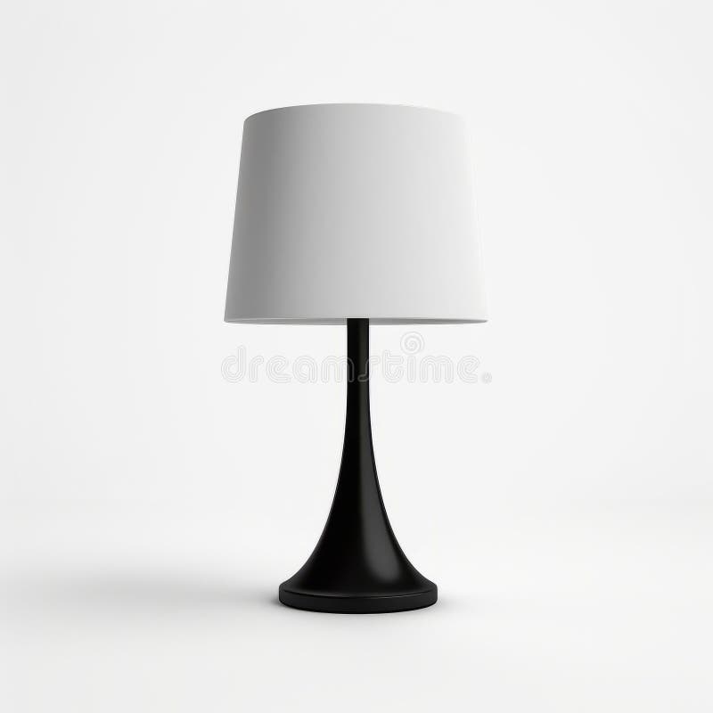 Minimalistisk gutisk svartvit bordslampa i gabriel isak-format royaltyfri illustrationer