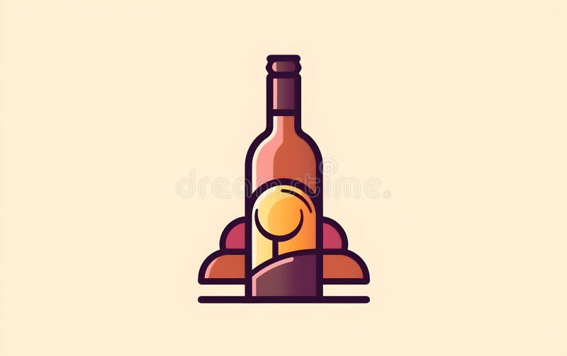 Minimalistisk illustration av vinflaska royaltyfri illustrationer