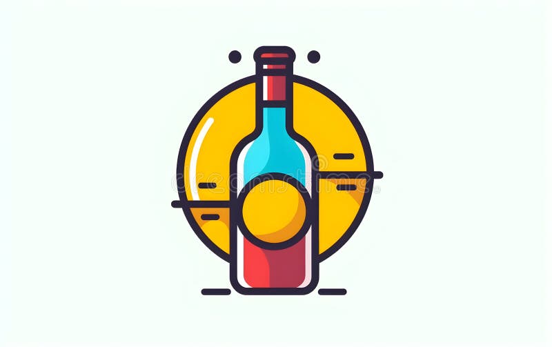 Minimalistisk illustration av vinflaska vektor illustrationer