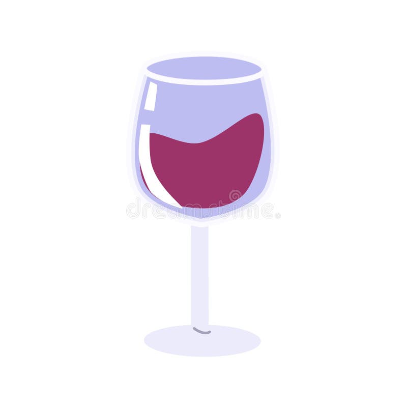 Minimalistisk illustration av vinglas med rött vin på vit bakgrund vektor illustrationer
